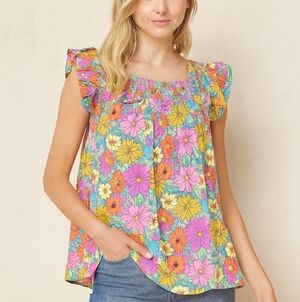 Umgee Floral Multicolor Top